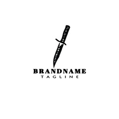 military knifes logo cartoon icon design template isolated black vector cute
