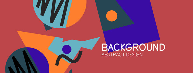 Abstract background with blocks, lines, geometric shapes. Techno or business concept for wallpaper, banner, background, landing page