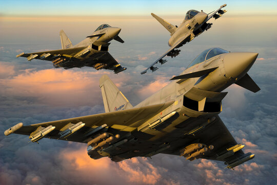 Eurofighter Typhoon - a two-engine multi-purpose fighter built in a duck system by a consortium of three European airline producers
