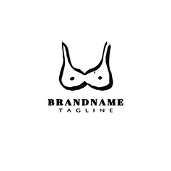 bustier logo cartoon icon design template black vector illustration