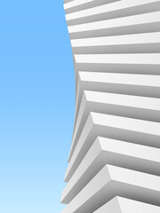 Obraz premium Abstract white curve architecture, Concave and convex, Twisted building. 3d rendering.