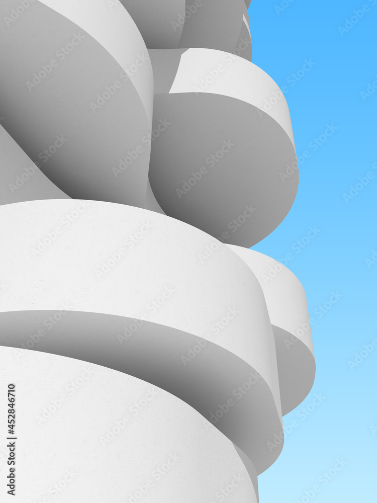Leinwandbilder abstract white circular architecture, concave and convex, curve building. 3d rendering.
