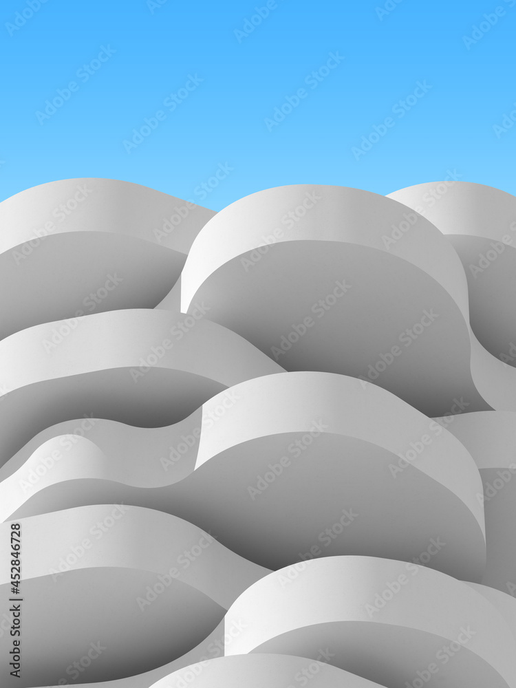 Leinwandbilder abstract white circular architecture, concave and convex, curve building. 3d rendering.