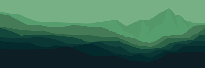 Fototapeta na wymiar mountain silhouette flat design vector illustration for background, banner, backdrop, tourism design, apps background and wallpaper
