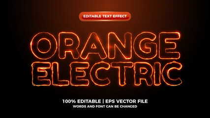 orange elictric wave editable text effect