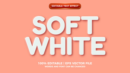 soft white embossed 3d editable text effect style