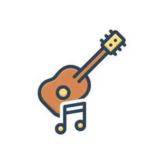 Fototapeta premium Color illustration icon for musical 