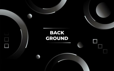 abstract geometric circle black background banner design.