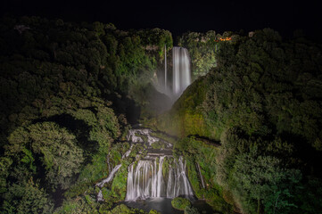 waterfall of marmore by night opening