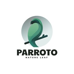 Obraz premium Vector Logo Illustration Parrot Gradient Colorful Style.