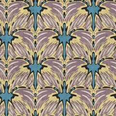 Seamless funky grungy pattern motif for print. High quality illustration. Non print of weird textured dabs of color on paper texture. For surface design printing or any sort.