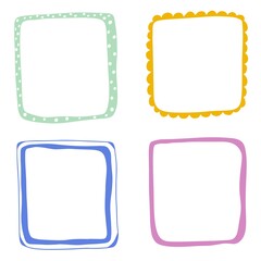 colorful doodle frames for design, page design, websites, creativity and education