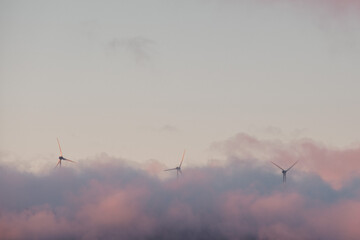 Windmill in clouds