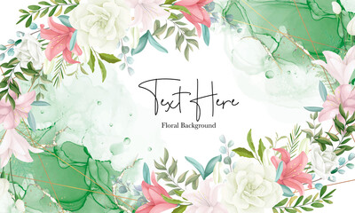Obraz premium elegant floral background with hand drawing soft flower and leaves