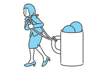 失敗を引きずるイメージ ビジネスイラスト 