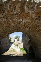 Fototapeta na wymiar castle ruins in the town of Koknese