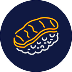 maguro sushi neon icon