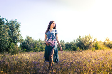 Girl in autumn field