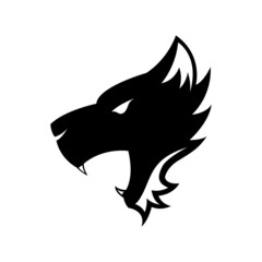 A black panther side view head icon