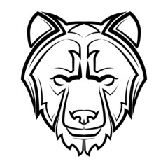 Black and white line art of bear head Good use for symbol mascot icon avatar tattoo T Shirt design logo