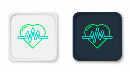 Line Heart rate icon isolated on white background. Heartbeat sign. Heart pulse icon. Cardiogram icon. Colorful outline concept. Vector