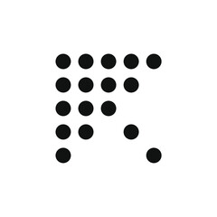 a collection of dots to form an upward sloping arrow