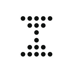 a collection of dots to form two arrowheads