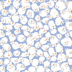 Floral seamless with hand drawn color flowers. Cute summer background. Modern floral compositions. Fashion vector stock illustration for wallpaper, posters, card, fabric, textile