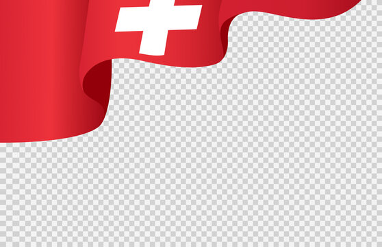 Waving flag of  Switzerland  isolated  on png or transparent  background,Symbol  Switzerland,template for banner,card,advertising ,promote, vector illustration top gold medal sport winner country