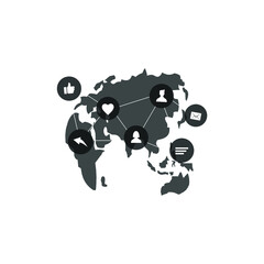 earth and various icons in a circle