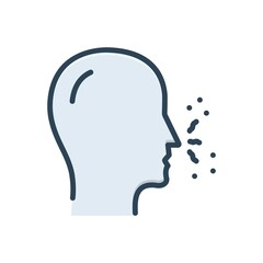 Color illustration icon for smell odor