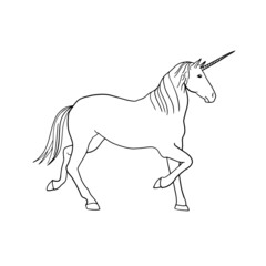 Unicorn Fantasy Creature Line Art 
