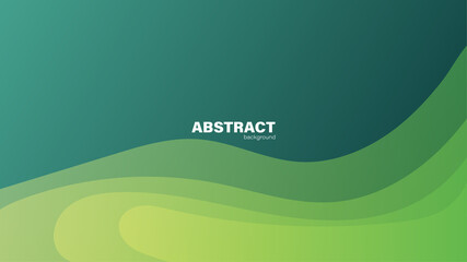 Abstract green fluid shape modern background with copy space, vector.