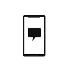 smartphone and bubble chat in it