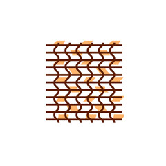 Weaving material flat icon. Fabric feature. Textile industry. Material quality. Fiber type. Color symbol