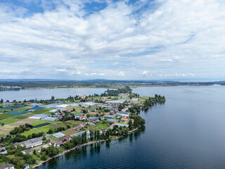 Blick &uuml;ber die Insel Reichenau im Bodensee