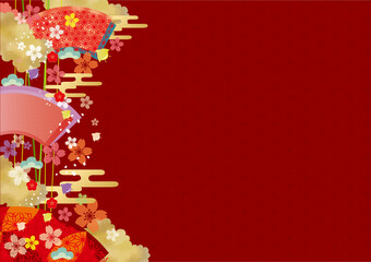 和風柄の鮮やかな背景素材