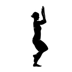 Fototapeta na wymiar Eagle Pose Yoga Figure Silhouette