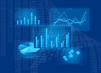 ビジネスコンセプト　ファイナンシャルグラフ