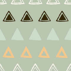Vector Pastel Green Black Yellow White Triangles seamless pattern background perfect for fabric, scrapbooking, wallpaper, web and graphic projects. 