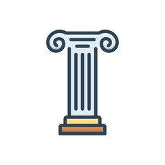 Color illustration icon for column