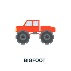Bigfoot icon. Flat sign element from transport collection. Creative Bigfoot icon for web design, templates, infographics and more