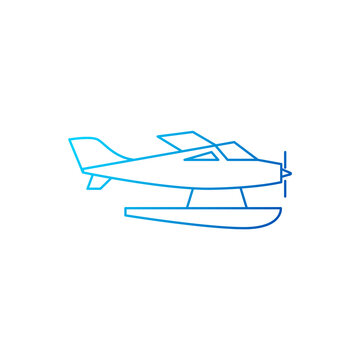 recommend clip art: Hydroplane outline icon. Maldives air transport. Coral island. Exotic vacation. Isolated vector stock illustration
