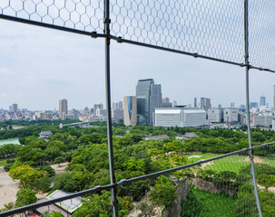 大阪城天守閣から見た大阪の街並み