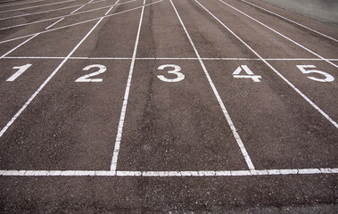 Numbers on a running track