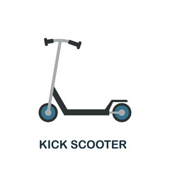 Kick Scooter icon. Flat sign element from transport collection. Creative Kick Scooter icon for web design, templates, infographics and more
