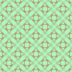 Color geometric pattern for print textile on green