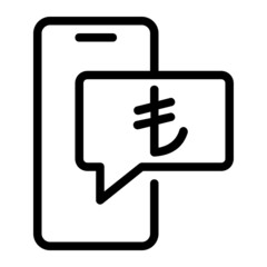 Fototapeta premium Turkish Lira Related Mobile Phone Notification Icon