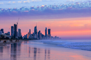 Sunrise view from the beach on the Gold Coast