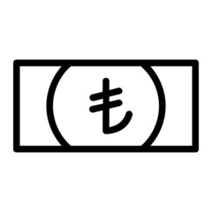 Obraz premium Turkish Lira Banknote or Paper Money Icon